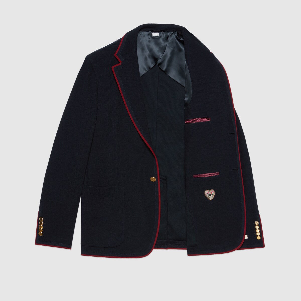 Blue Wool cotton jersey jacket with patches GUCCI® UK