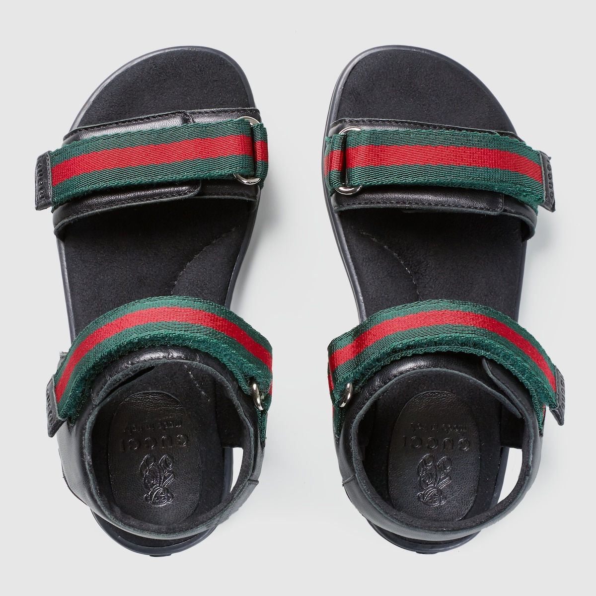 Children's leather sandal with Web in black leather | GUCCI® US