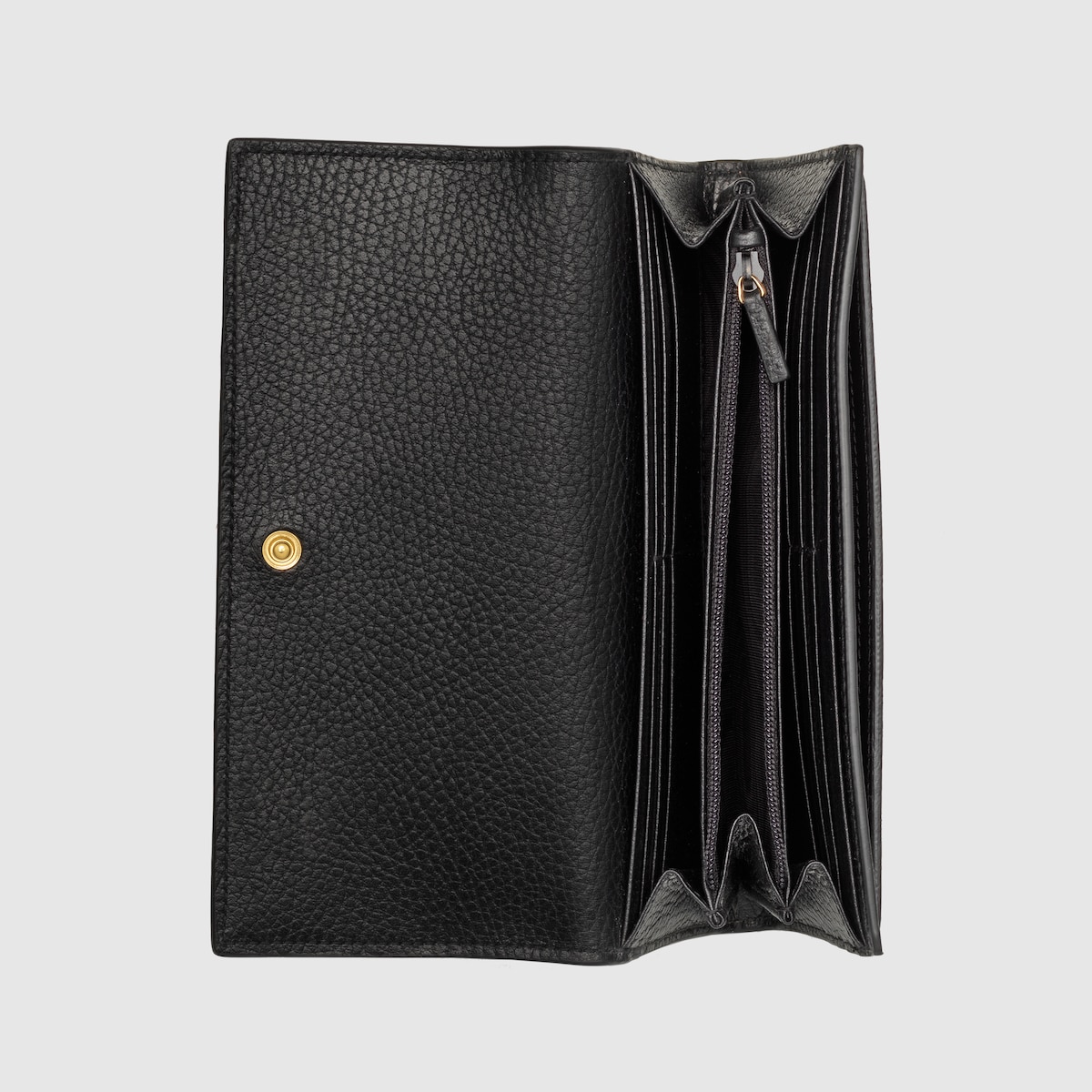 長財布 Gucci Portafoglio Gg Marmont In Pelle Gucci Leather GG Marmont Continental Zip Around Wallet Black