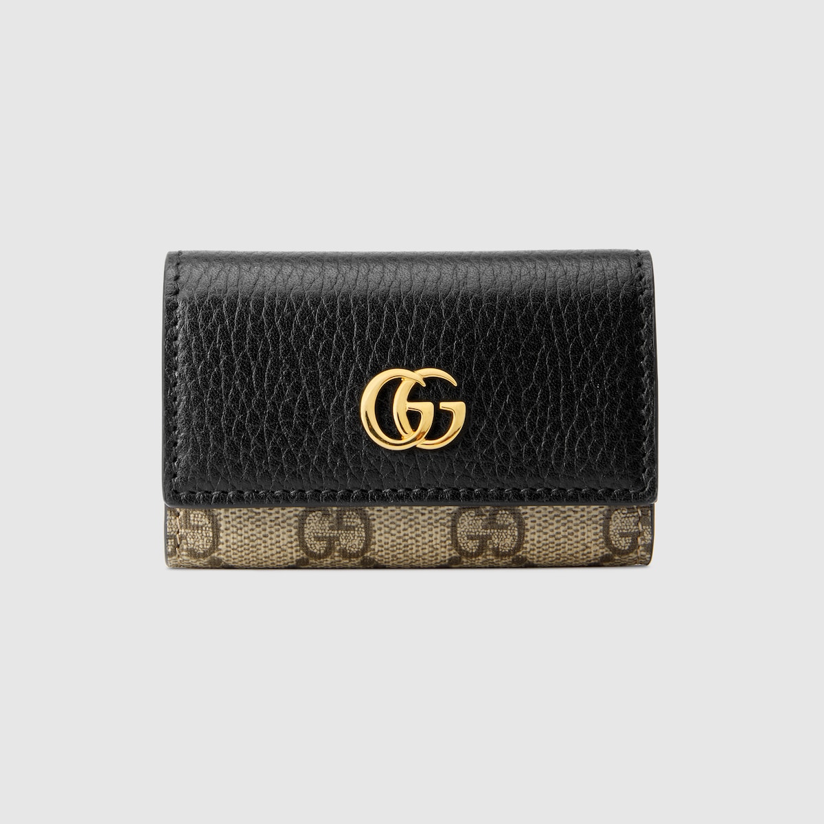 GG Marmont bi-color key case in black leather and GG Supreme | GUCCI® MX