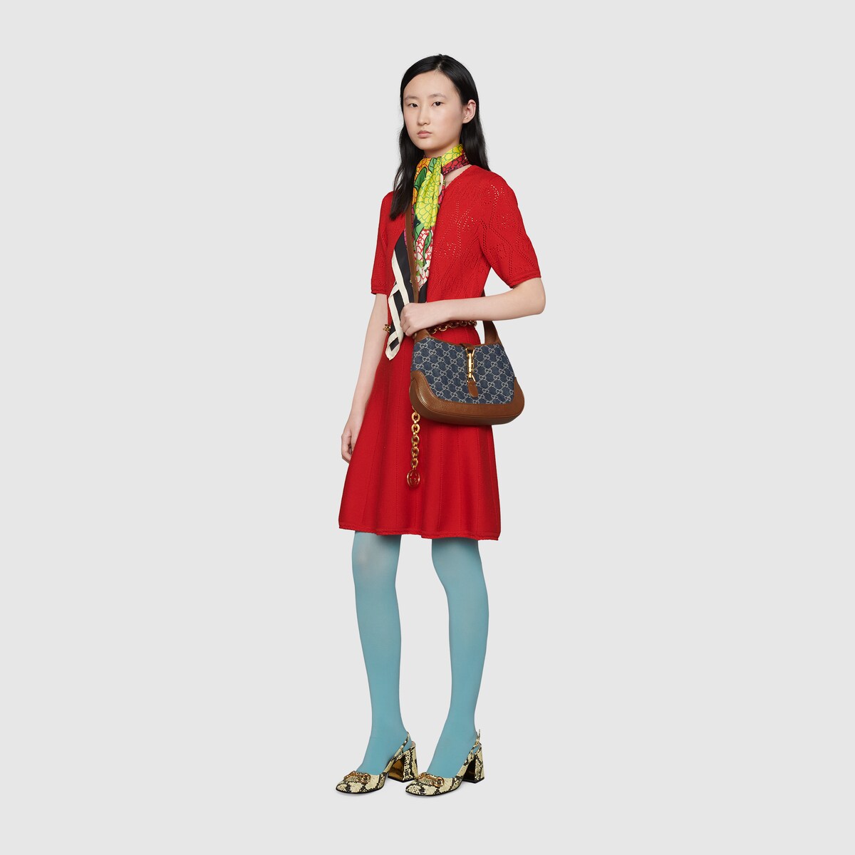 JACKIE SMALL SHOULDER BAG 27 IN ORANGE CRACKED LACQUER CALFSKIN GOLD HARDWARE