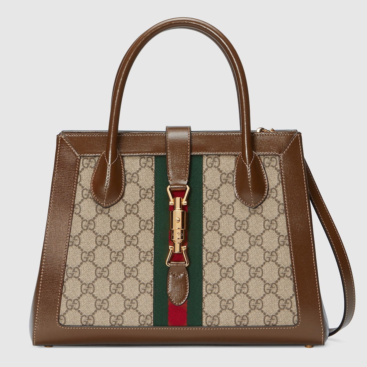 Medium tote bag with piston closure in GG Supreme canvas | GUCCI® NL