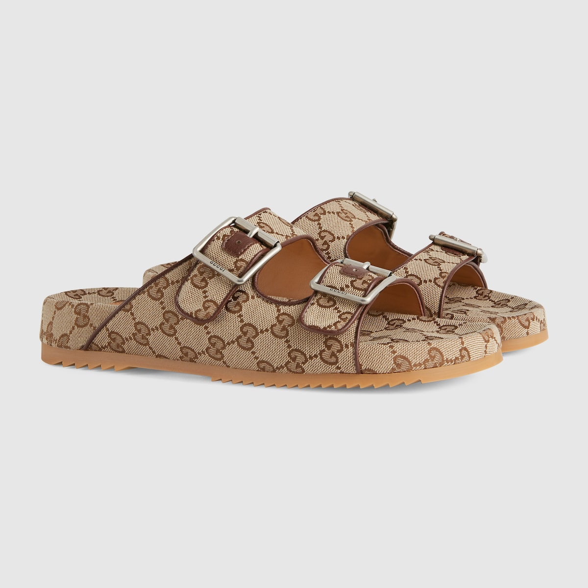 Sandalias tipo chancla con correas para hombre inlona GG beige y