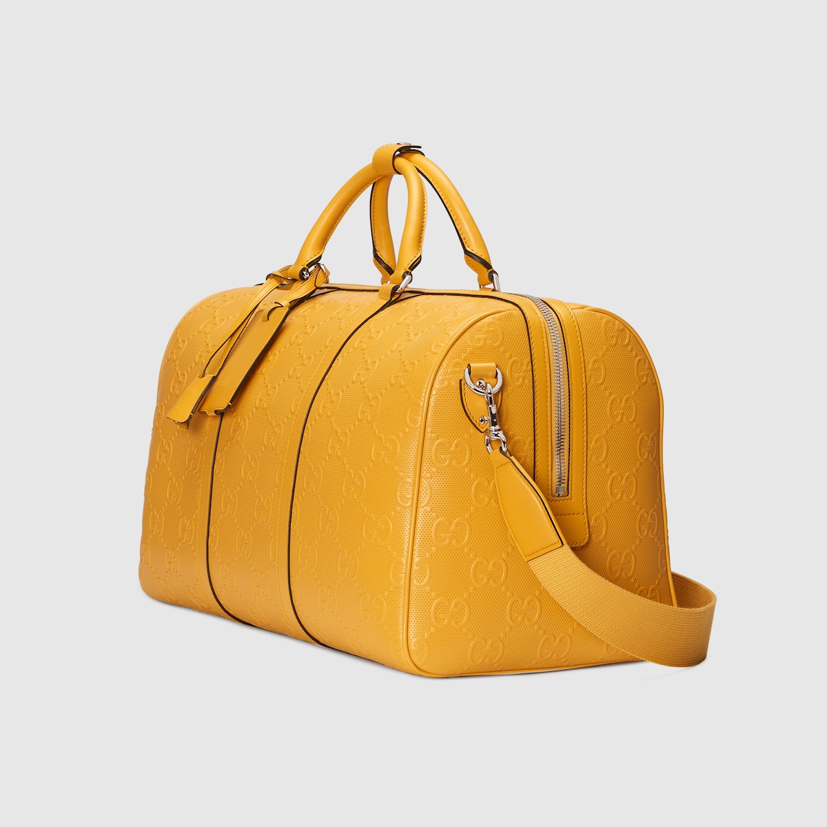 GG embossed duffle bag in yellow leather GUCCI® NO