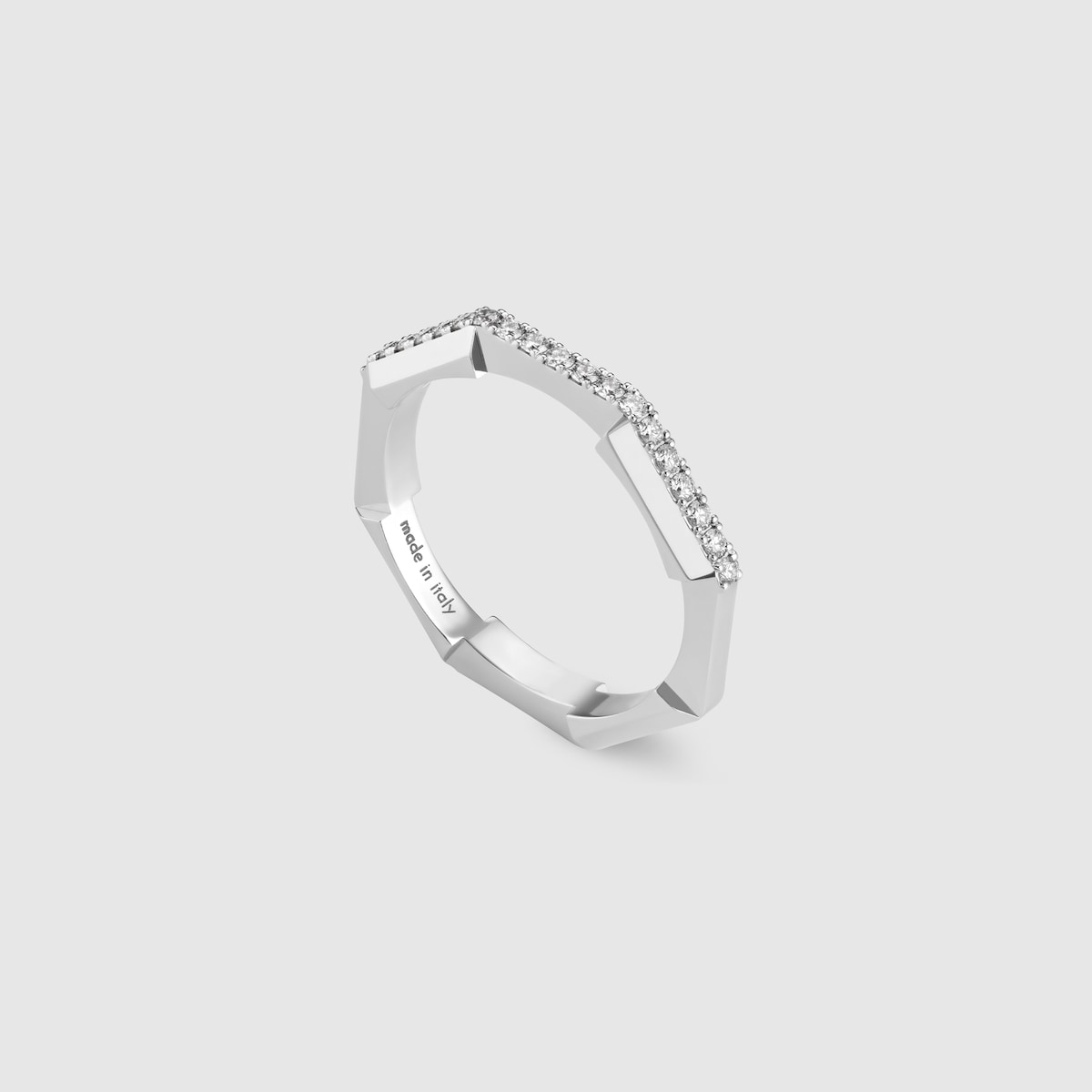 Gucci Link to Love diamond 18k ring in 18k white gold | GUCCI® US