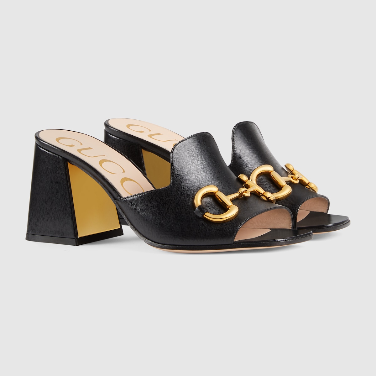 Gucci heel cheap slides
