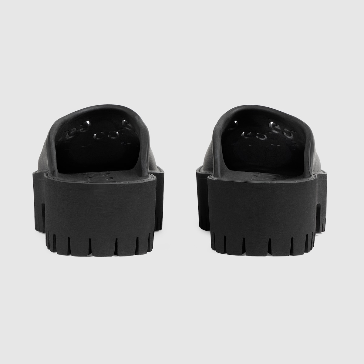 Black rubber platform sandals discount