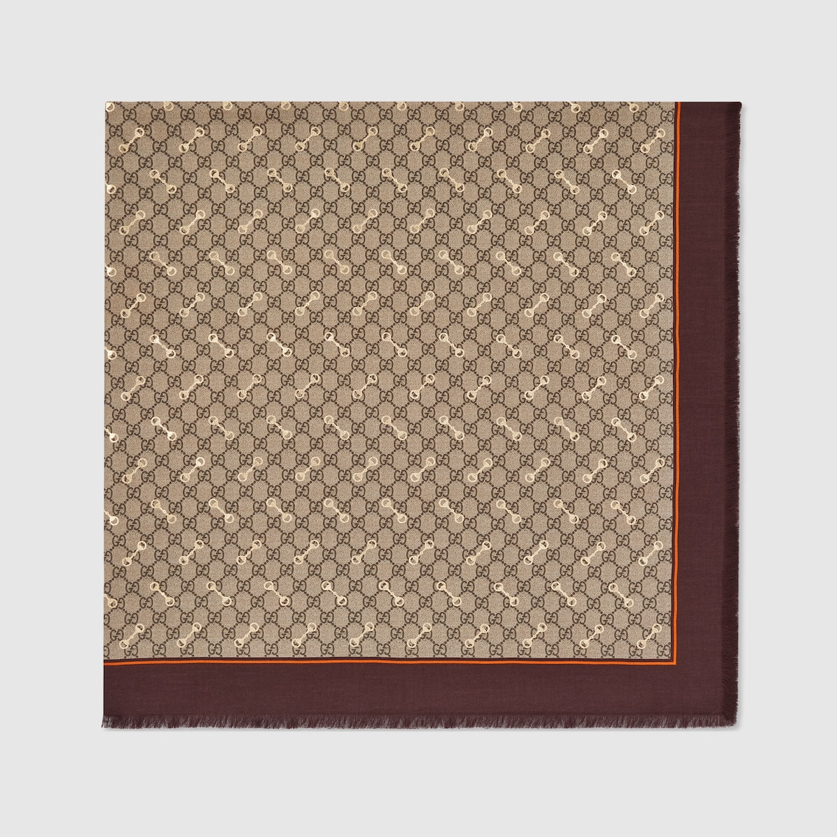最新最全の ebony and beige in shawl silk Horsebit with print GG | US GUCCI® 小物
