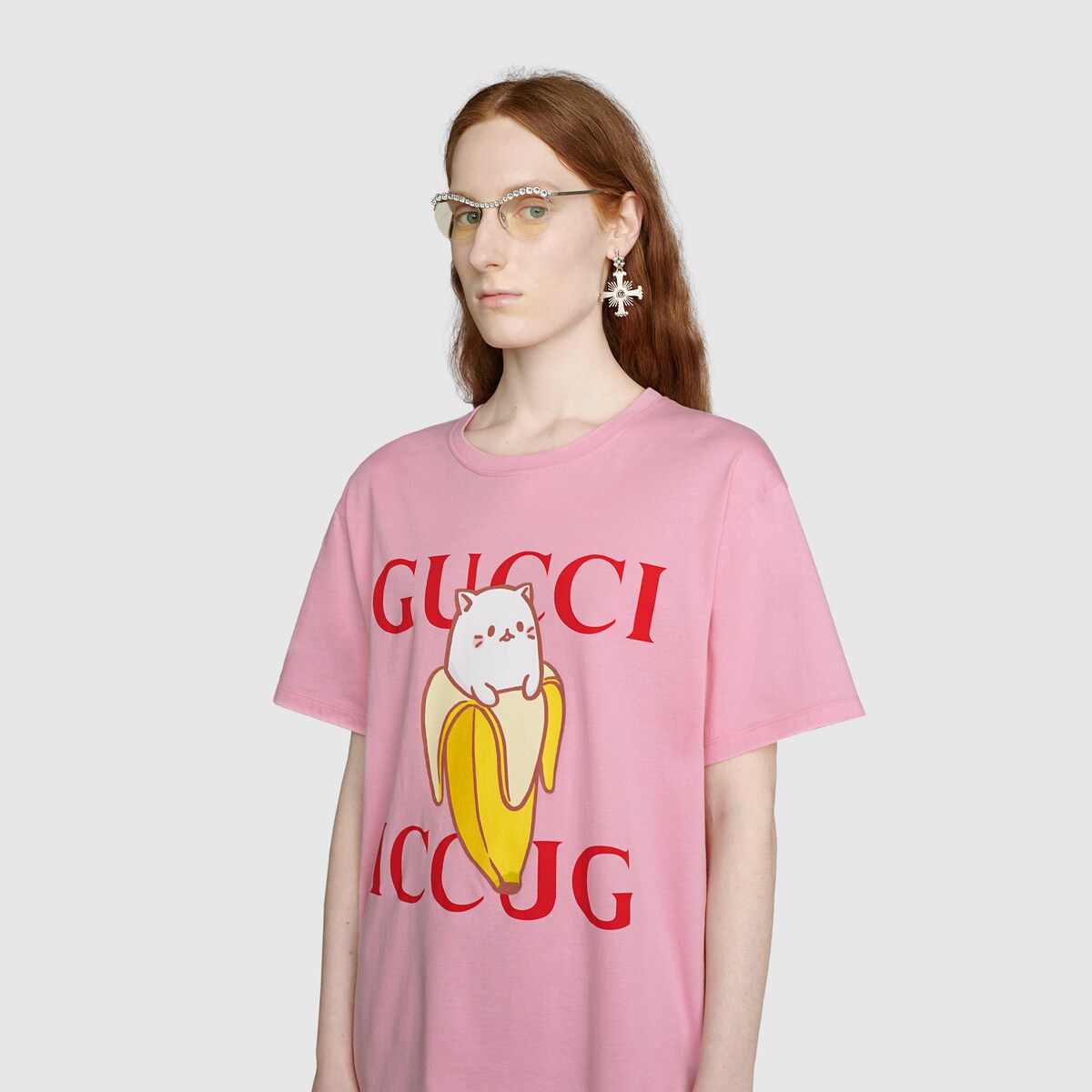 Bananya cotton Tshirt in light pink GUCCI® US