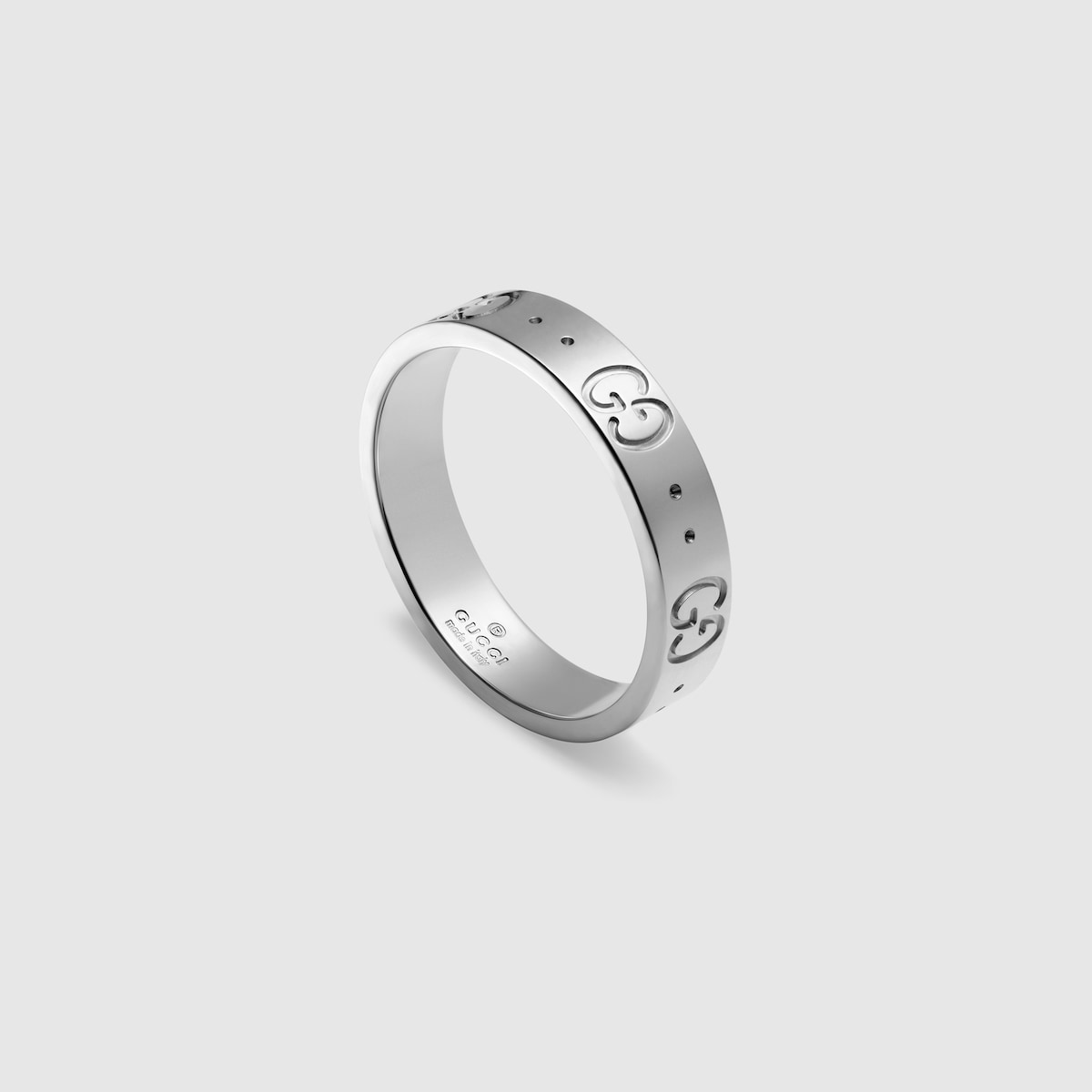 Icon thin 18k ring in white gold | GUCCI® US