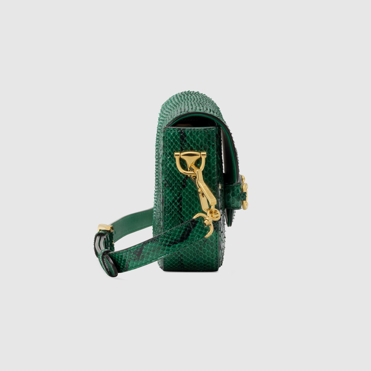 Gucci Horsebit 1955 python mini bag in emerald green GUCCI