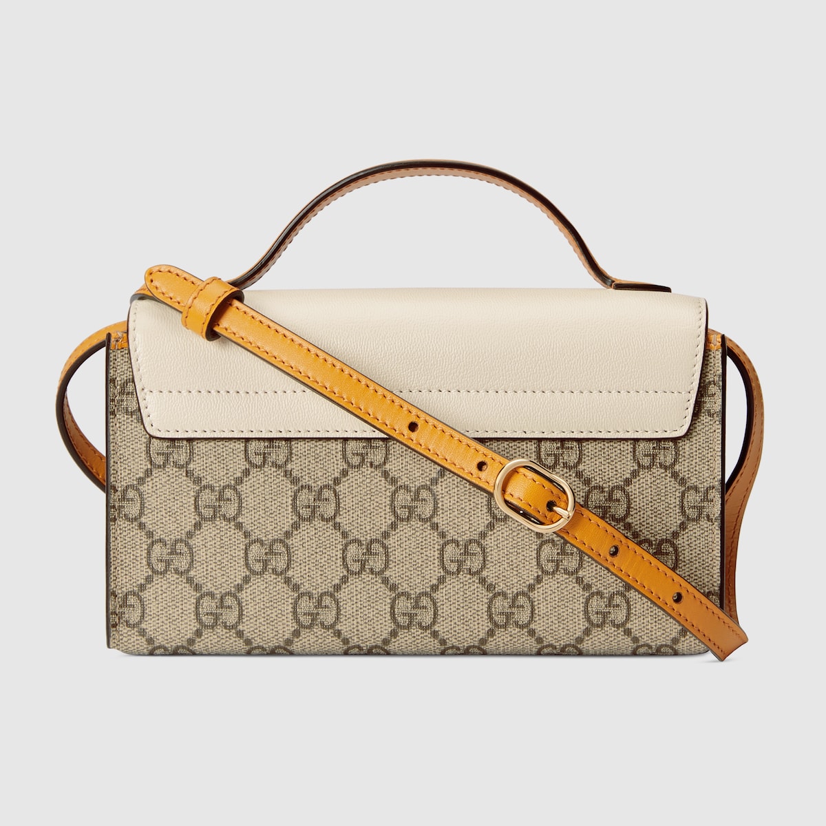 Padlock mini bag in white leather and GG Supreme GUCCI® US