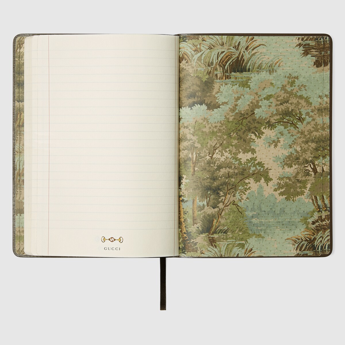 Large notebook with Web and Horsebit in ivory and brown mini GG | GUCCI® US