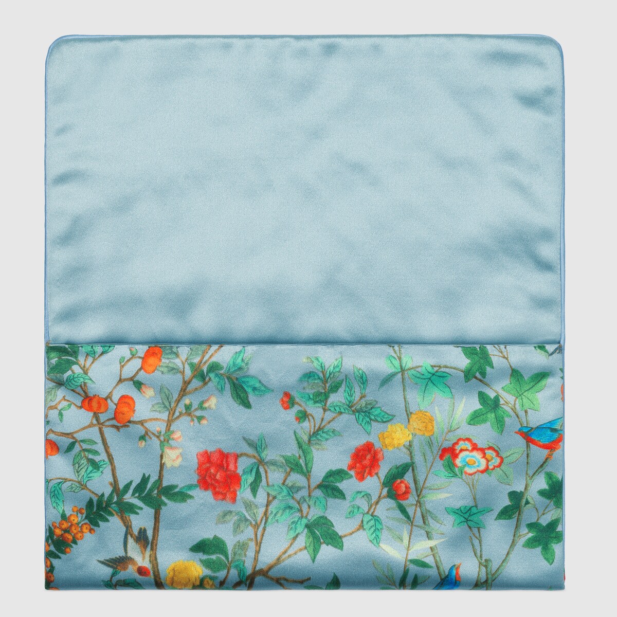 Tain print sleep mask in blue silk satin GUCCI® SG