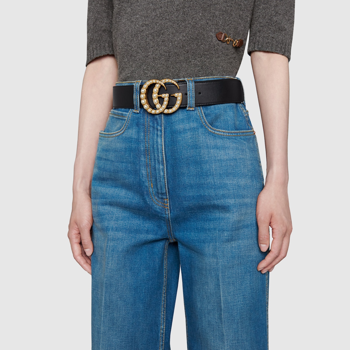 Gucci black deals pearl belt