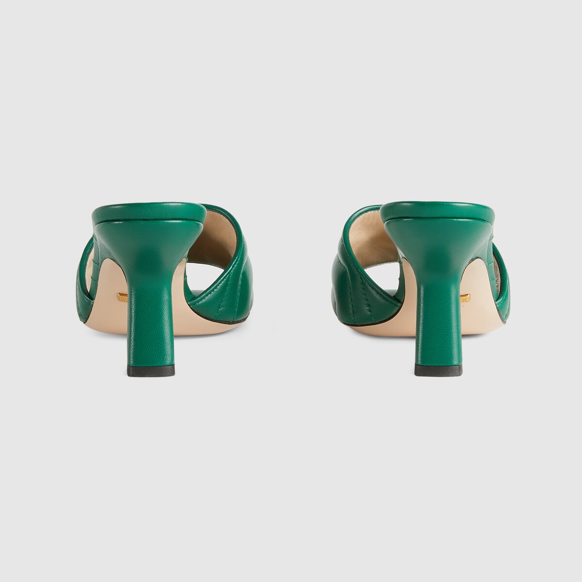Women's Double G slide sandal in emerald green leather GUCCI® US
