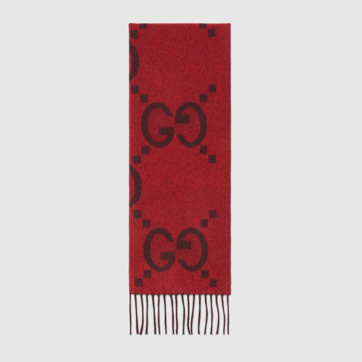 GG cashmere jacquard scarf in red and bordeaux GUCCI® US