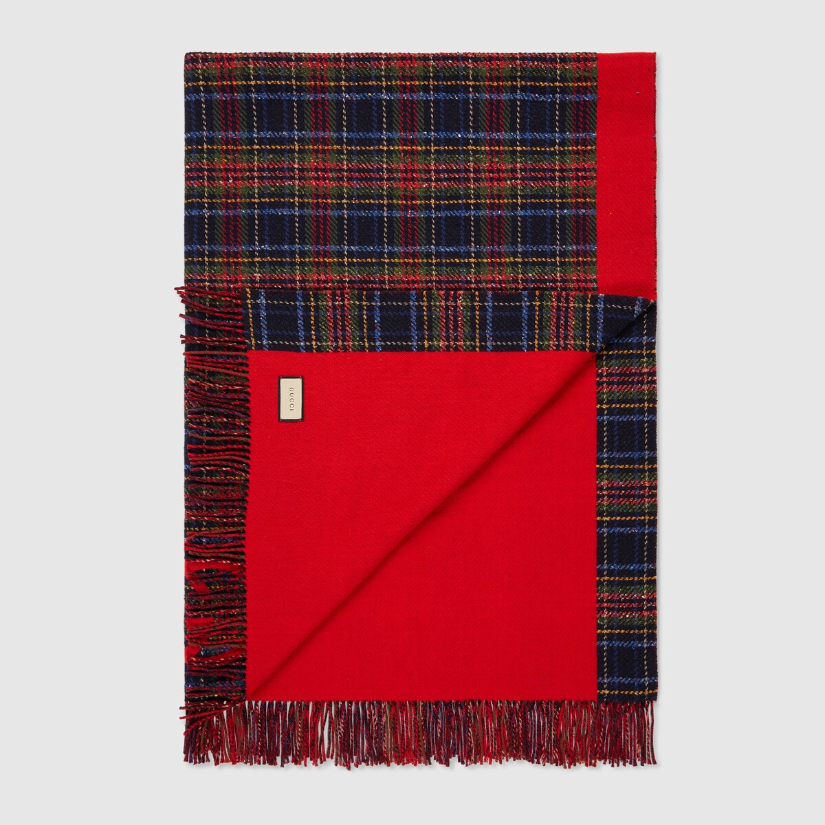 Wool blanket with Interlocking G in blue GUCCI® US
