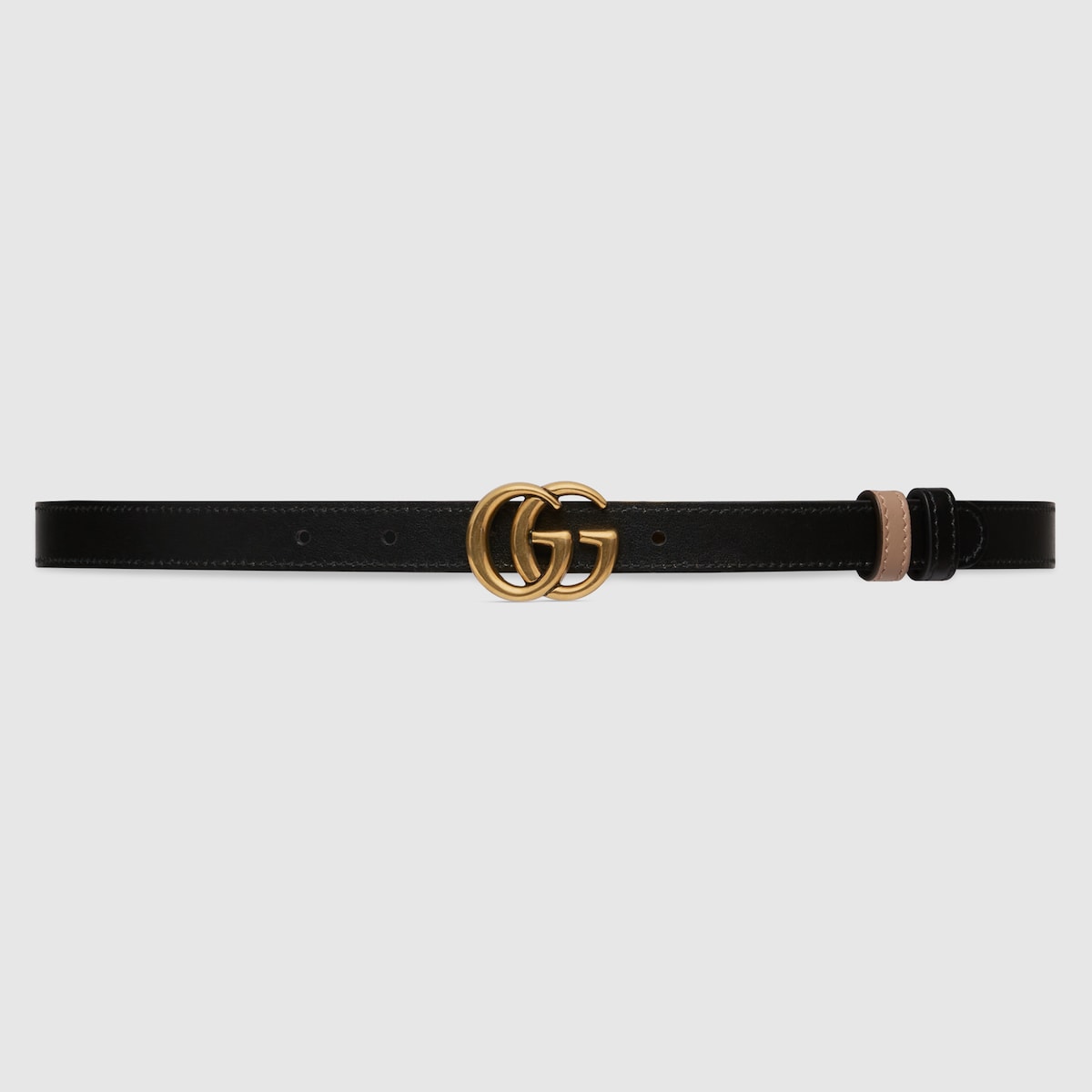 【美品】GUCCI グッチ GGマーモント シャイニーバックル スリムベルト GGマーモント〕リバーシブル スリムベルト ・ピンク＆ブラック
