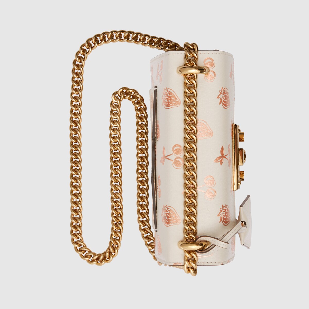 Padlock small berry shoulder bag in white leather GUCCI® Australia