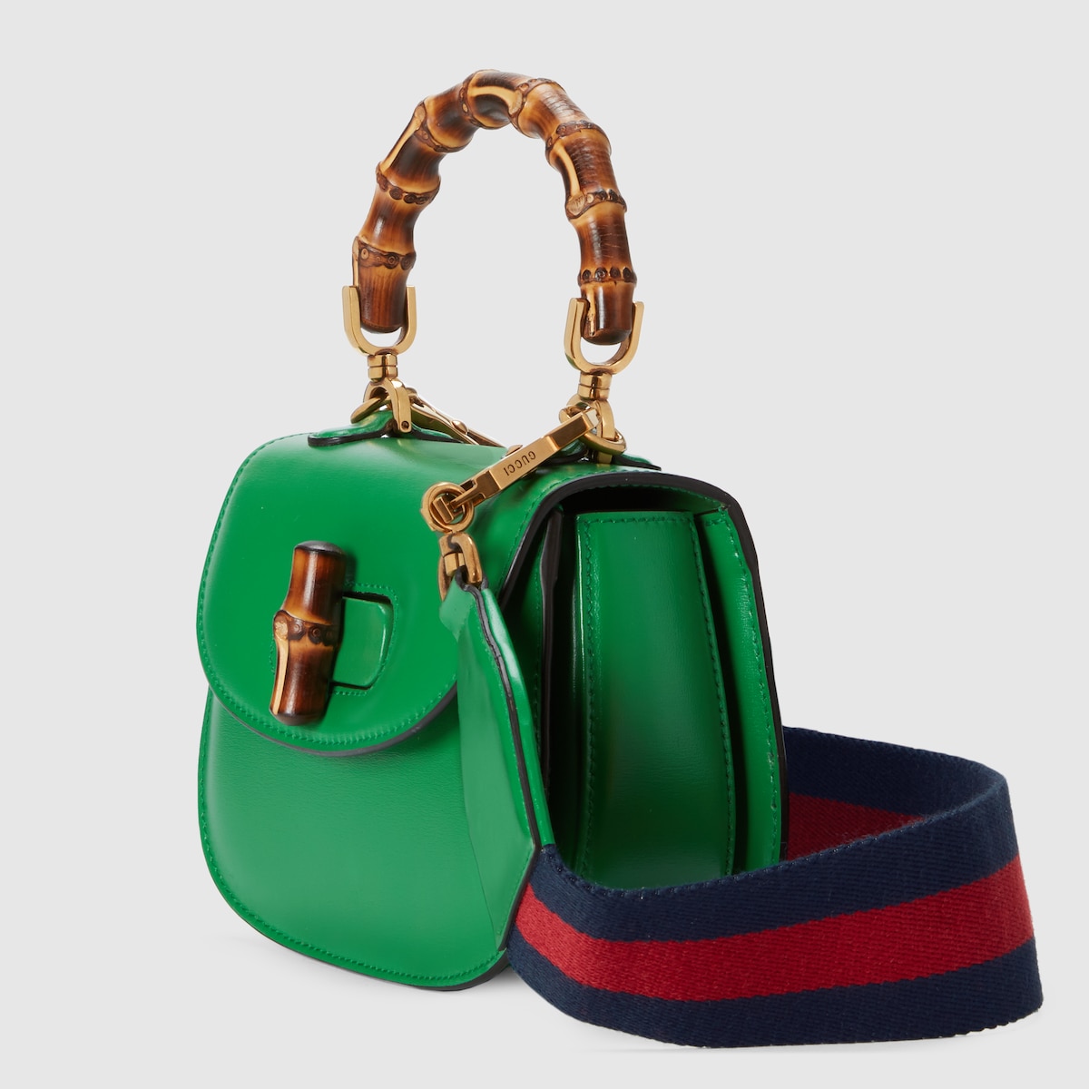 Gucci Bamboo 1947 mini top handle bag in green leather GUCCI® US