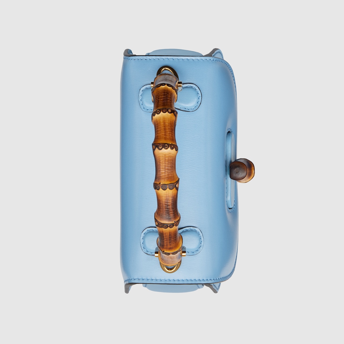 Gucci Bamboo 1947 mini top handle bag in blue leather GUCCI® UK