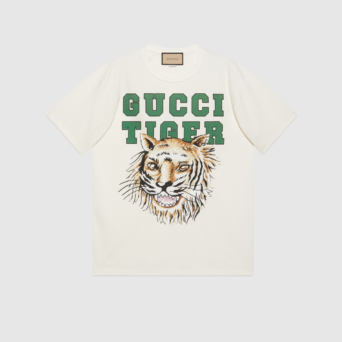 Gucci Tiger T shirt di cotone in bianco GUCCI Italia