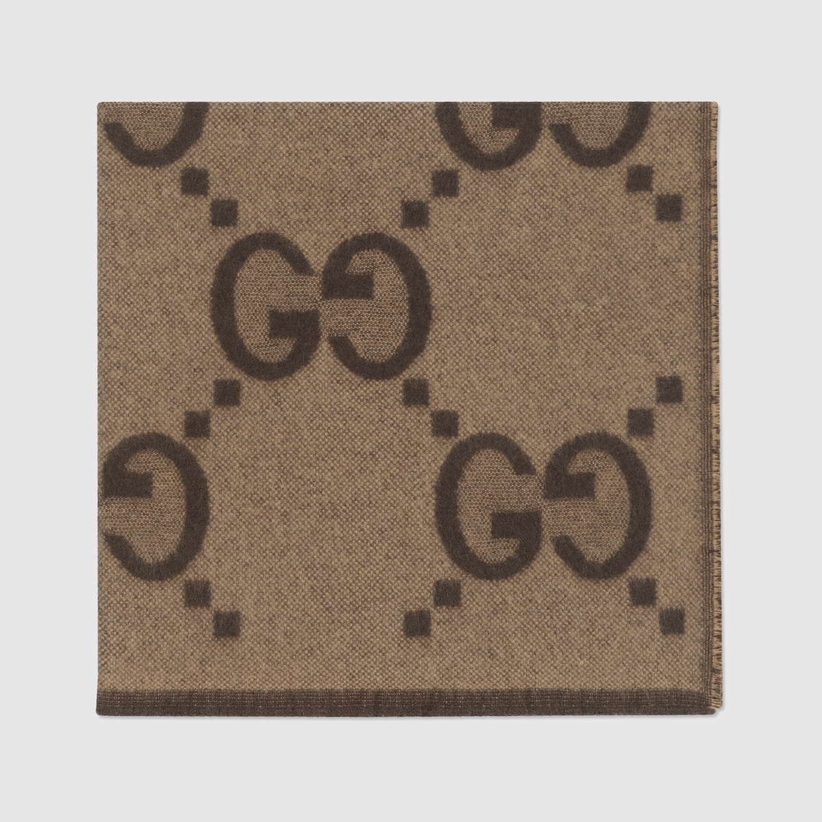 Baby GG cashmere blanket in beige and dark brown GUCCI® US