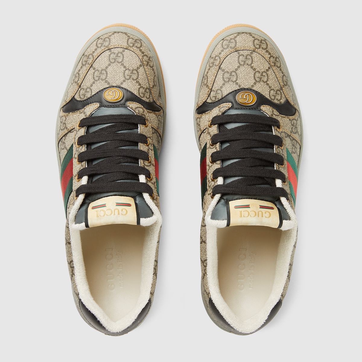 Men's Screener sneaker in beige and ebony GG Supreme | GUCCI® US