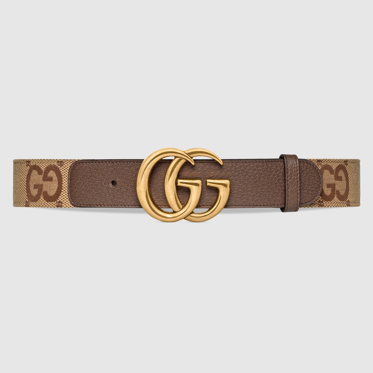Breiter GG Marmont Gürtel mit Jumbo GG in camel- und  
