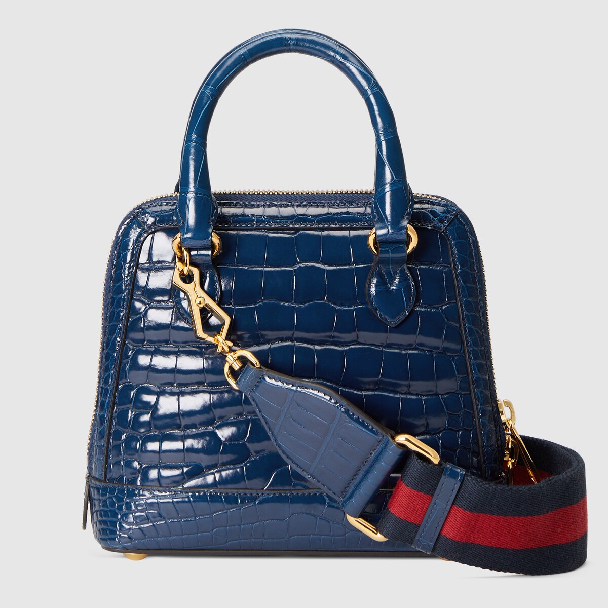 SA Gucci Horsebit 1955 crocodile mini bag in dark blue