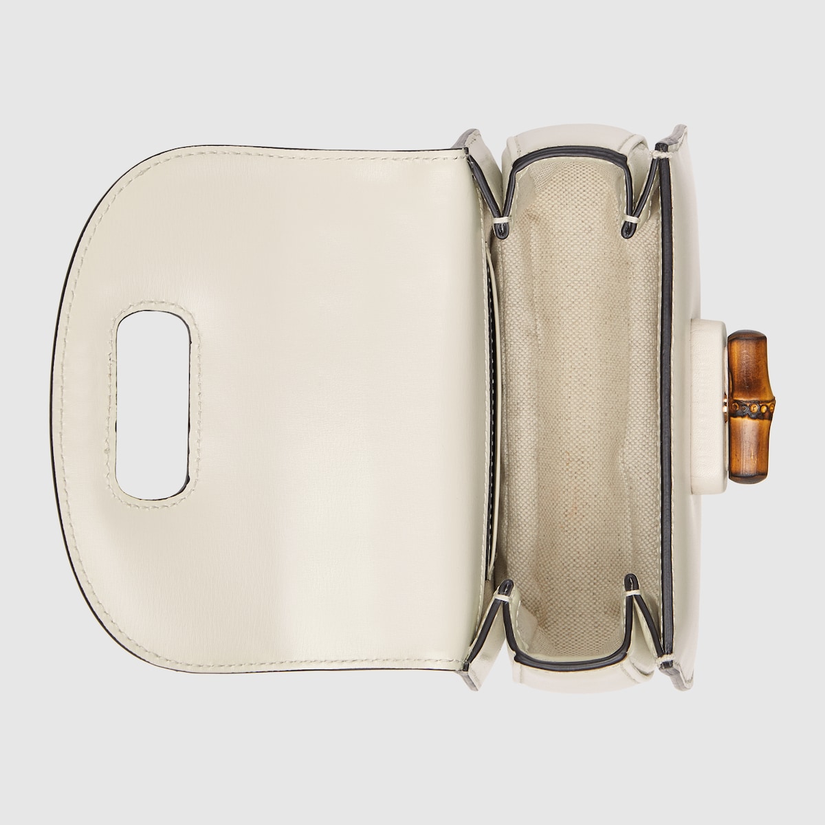 Gucci Bamboo 1947 mini bag in white leather | GUCCI® US