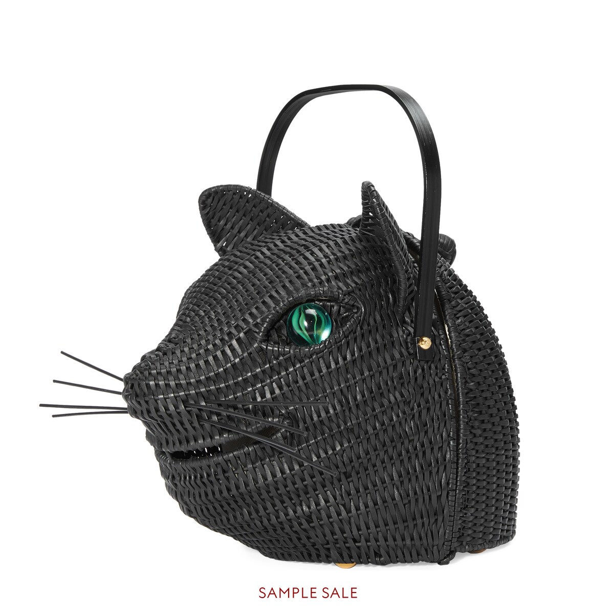 グッチ キャットヘッド レザー 2WAYハンドバッグ ブラック