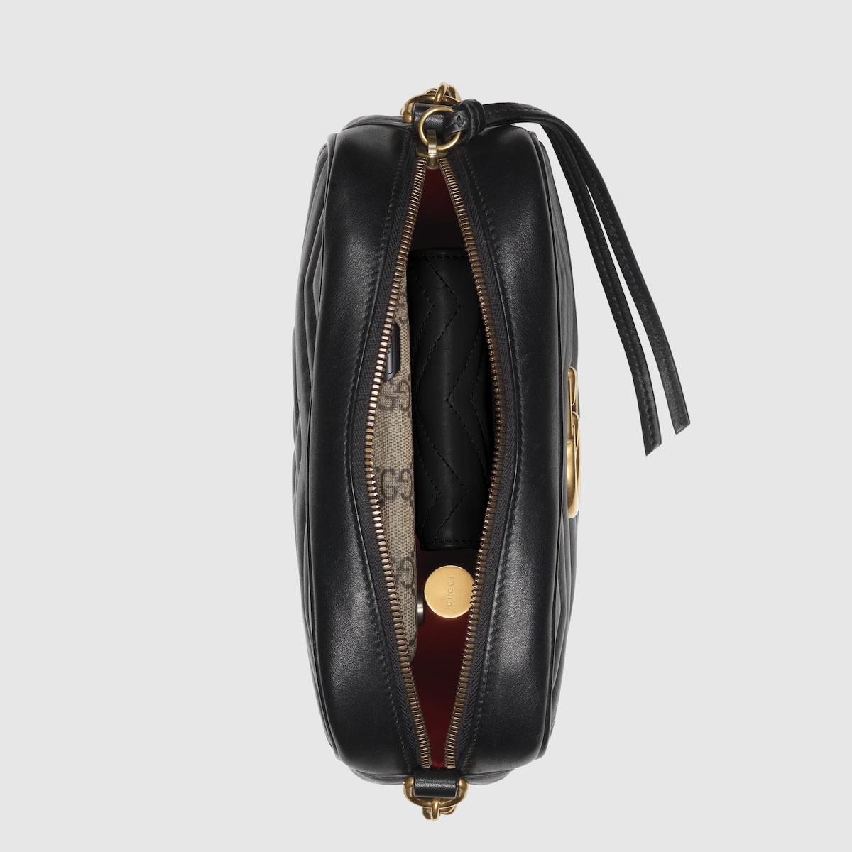 Borsa a spalla GG Marmont matelasse misura piccola in pelle nera GUCCI Italia