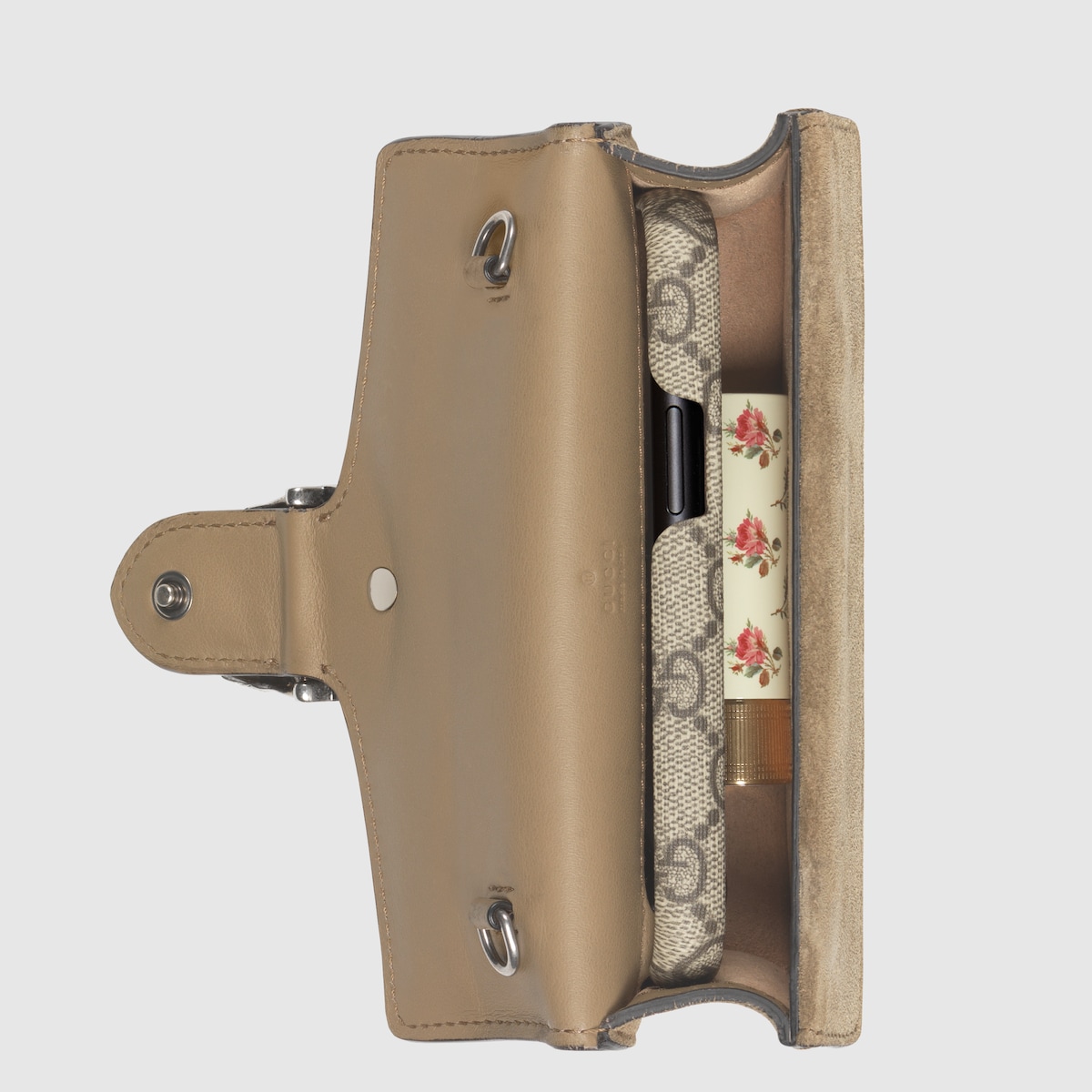 GUCCI Dionysus Super Mini Printed Coated canvas And Suede Shoulder Bag Beige one size
