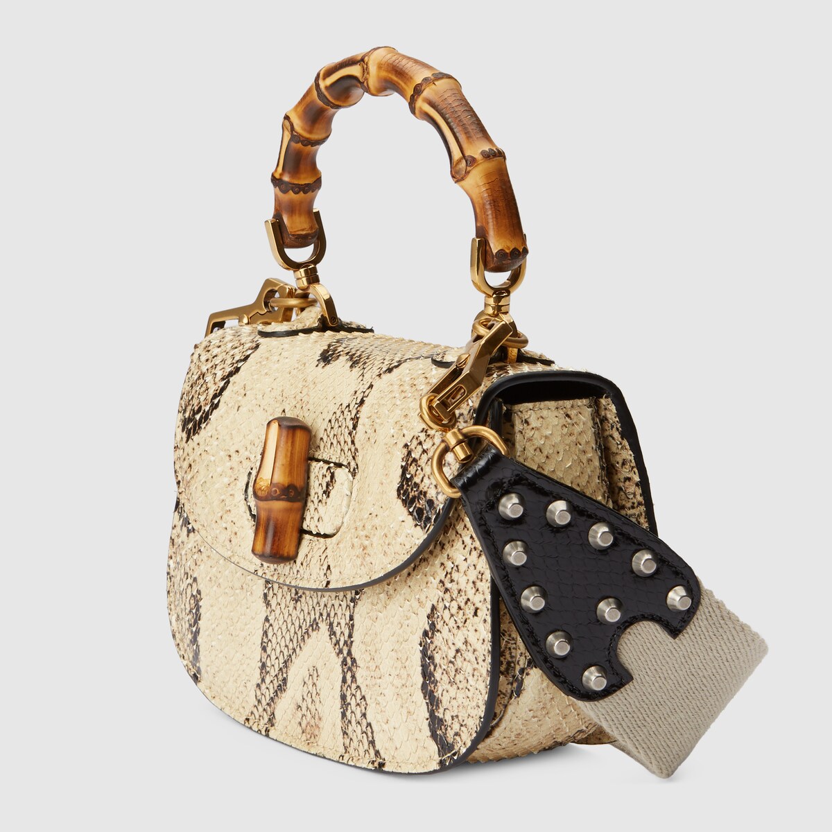 Gucci Bamboo 1947 python mini bag in natural coloured | GUCCI® SG