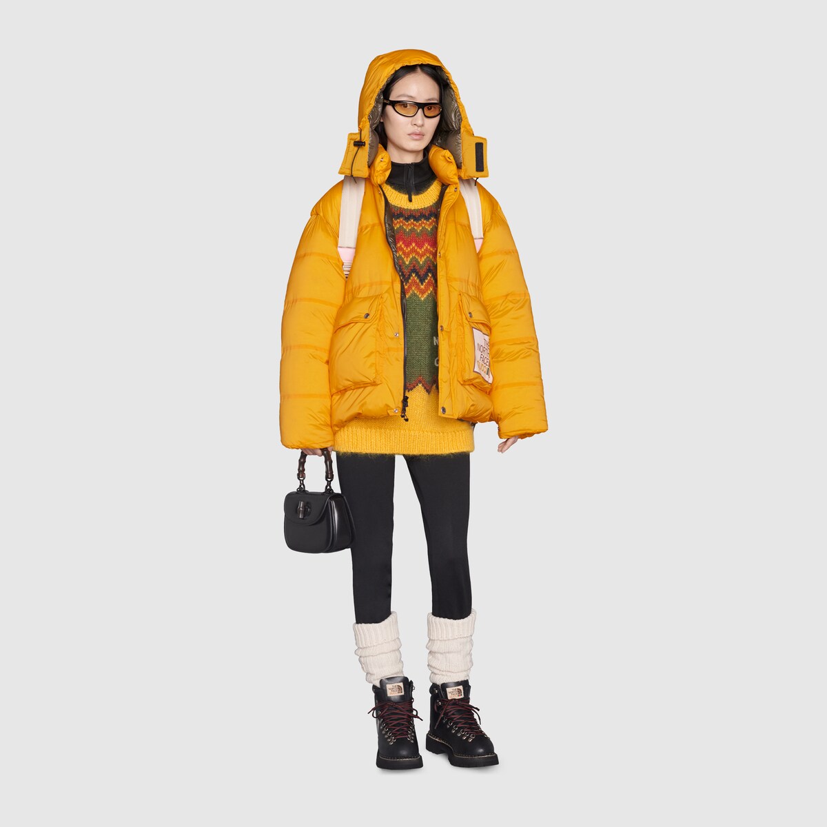 The North Face x Gucci padded jacket in yellow GUCCI SG