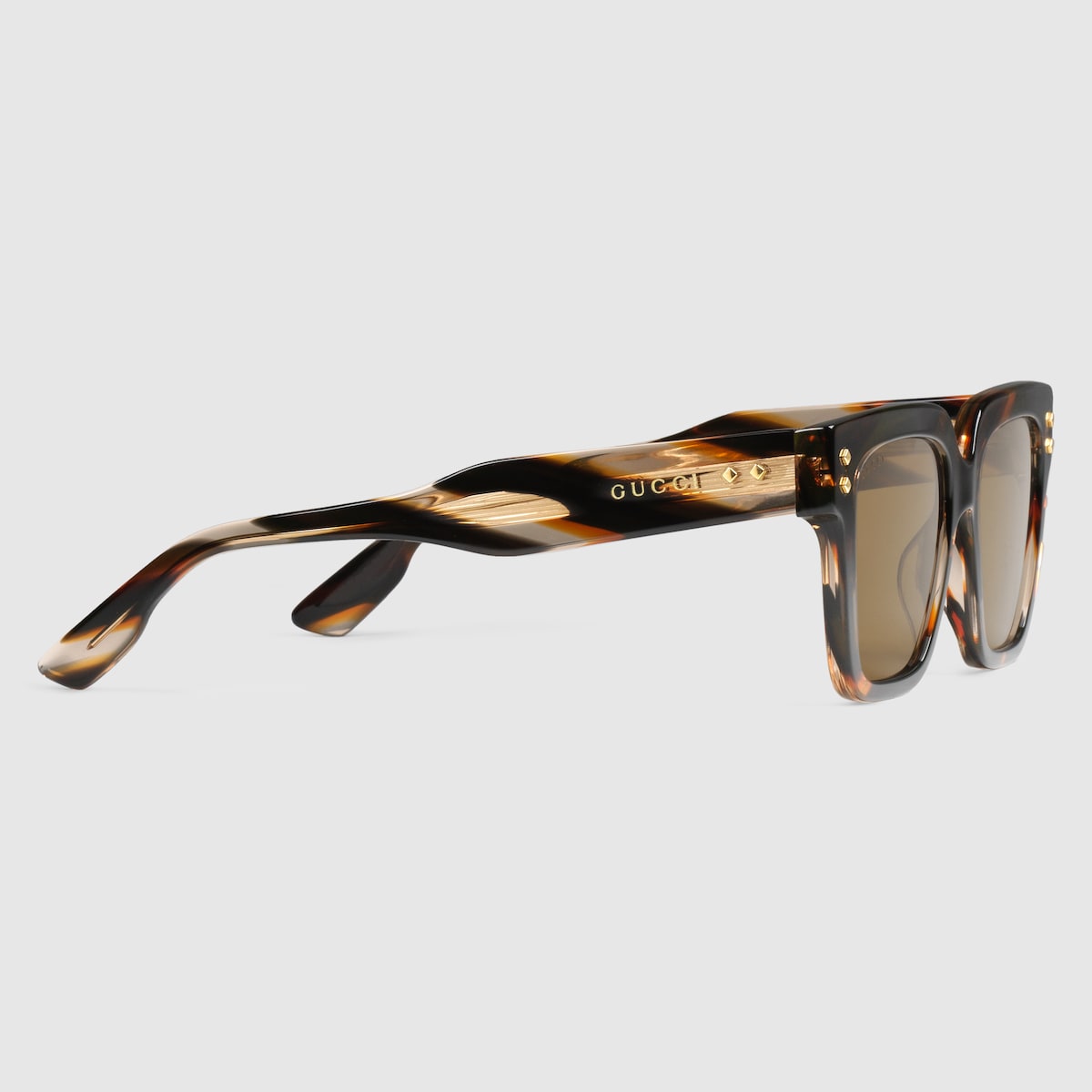サングラス GUCCI Tortoiseshell rectangular acetate sunglasses Rectangular frame sunglasses in tortoiseshell acetate