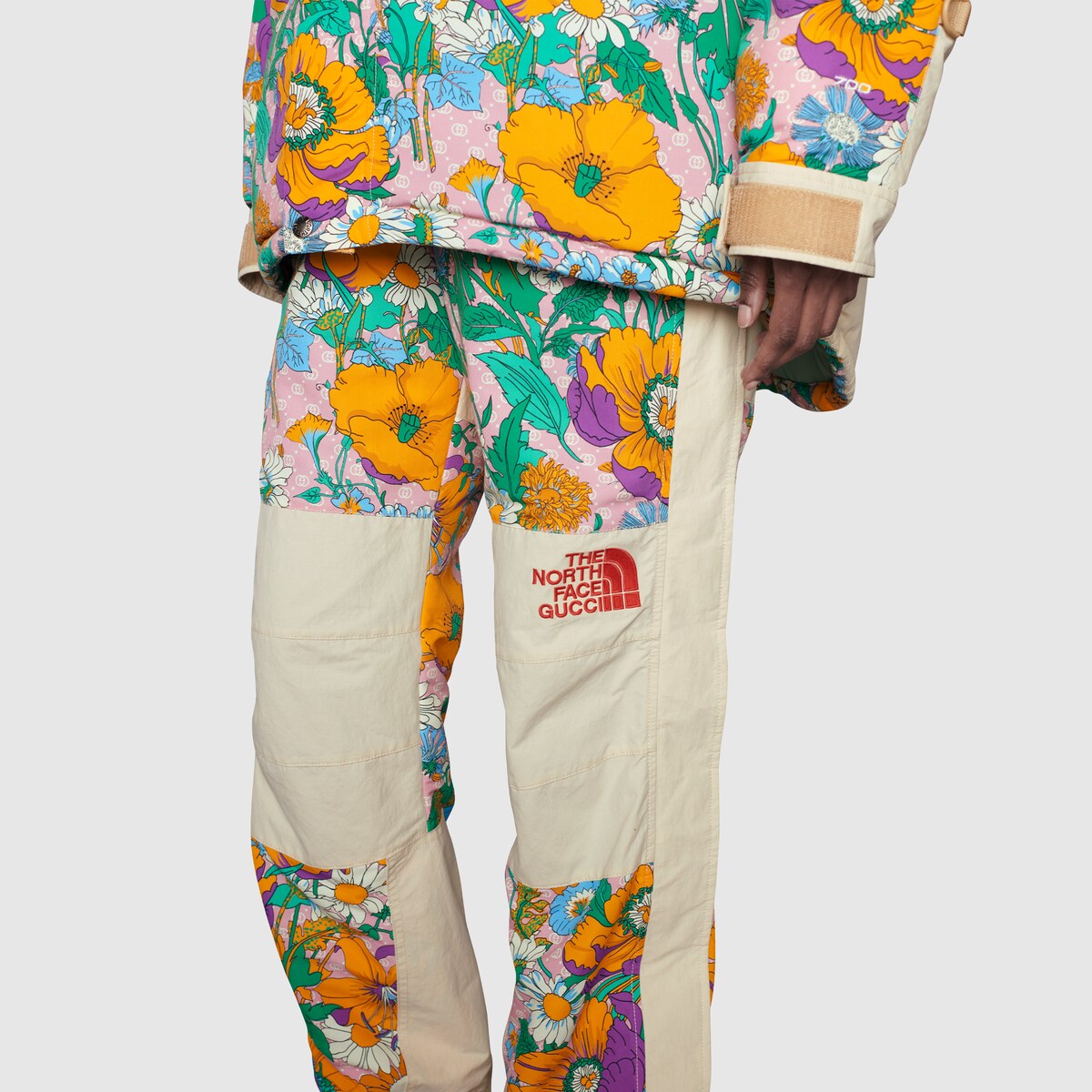 The North Face x Gucci nylon trousers in multicolour | GUCCI® SG