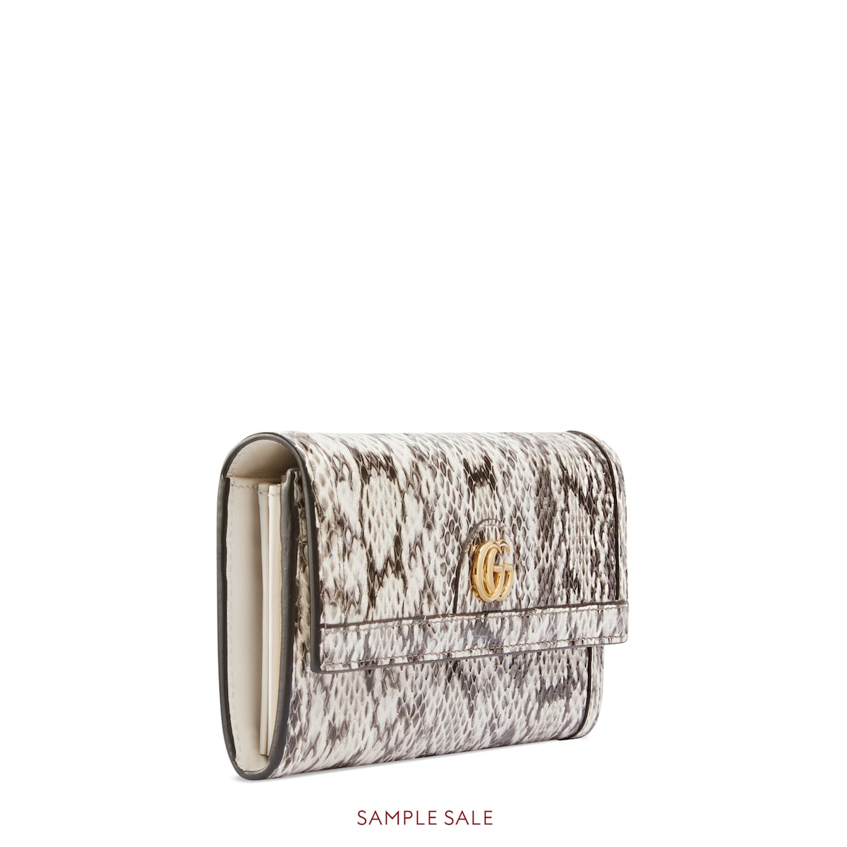 オフィディア〕スネークレザー コンチネンタルウォレット ・ベージュ