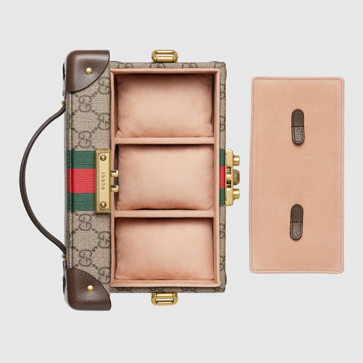 ウェブ ストライプ付き Gucci Savoyウォッチケース ・ベージュ