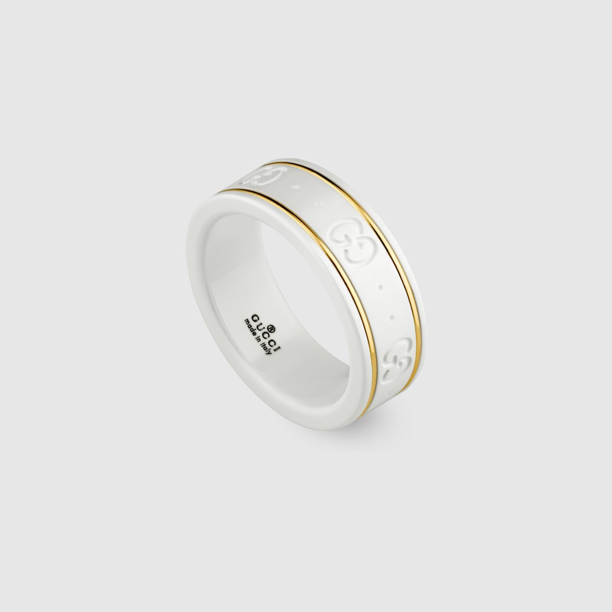 18k Yellow Gold And White Icon Ring | GUCCI® US