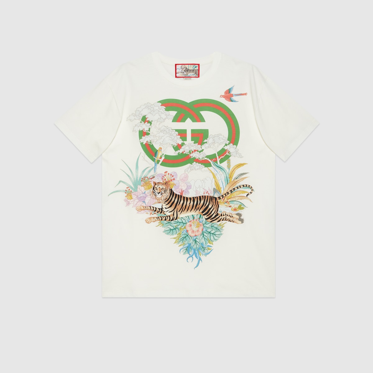 Gucci Tiger T shirt con GG in color gesso GUCCI Italia