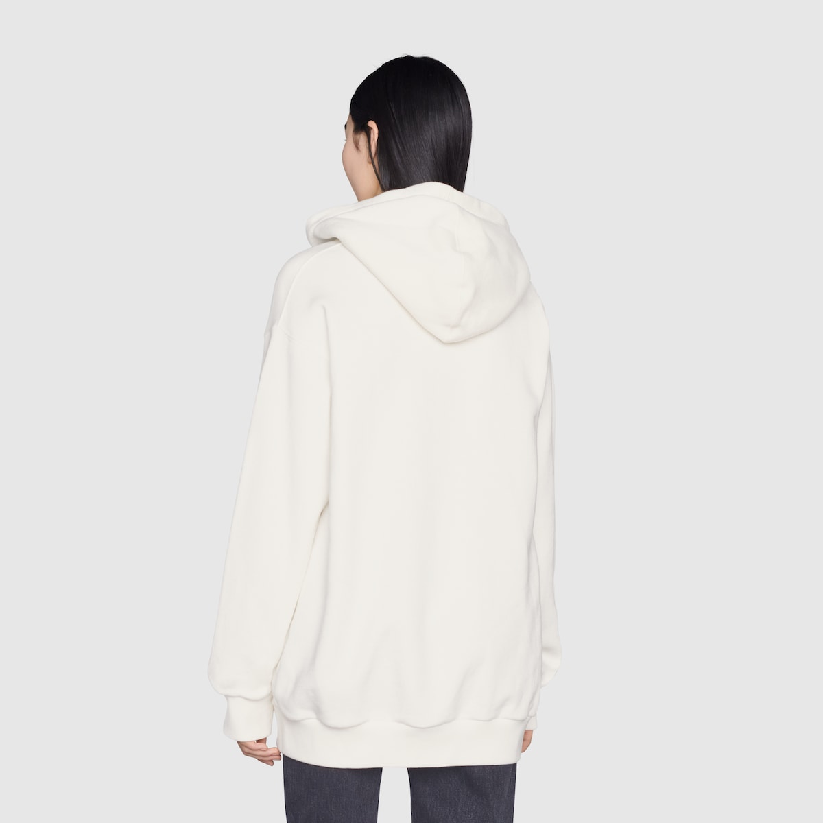 Gucci Tiger Interlocking G hooded sweatshirt in off white GUCCI UK