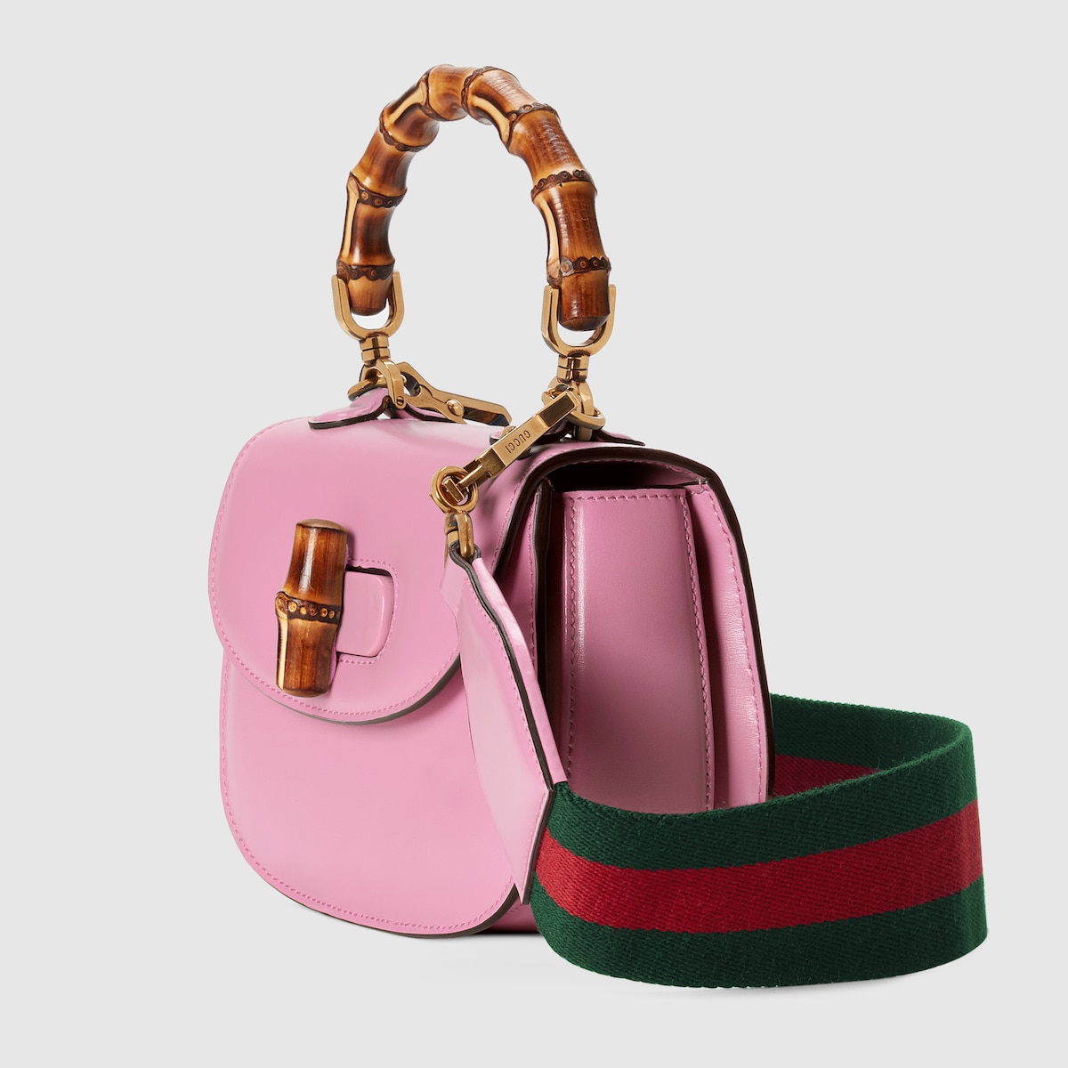 GUCCI バンブー　ショルダーバッグ　ピンク グッチ ミニトップハンドルバッグ バンブー ショルダーバッグ
