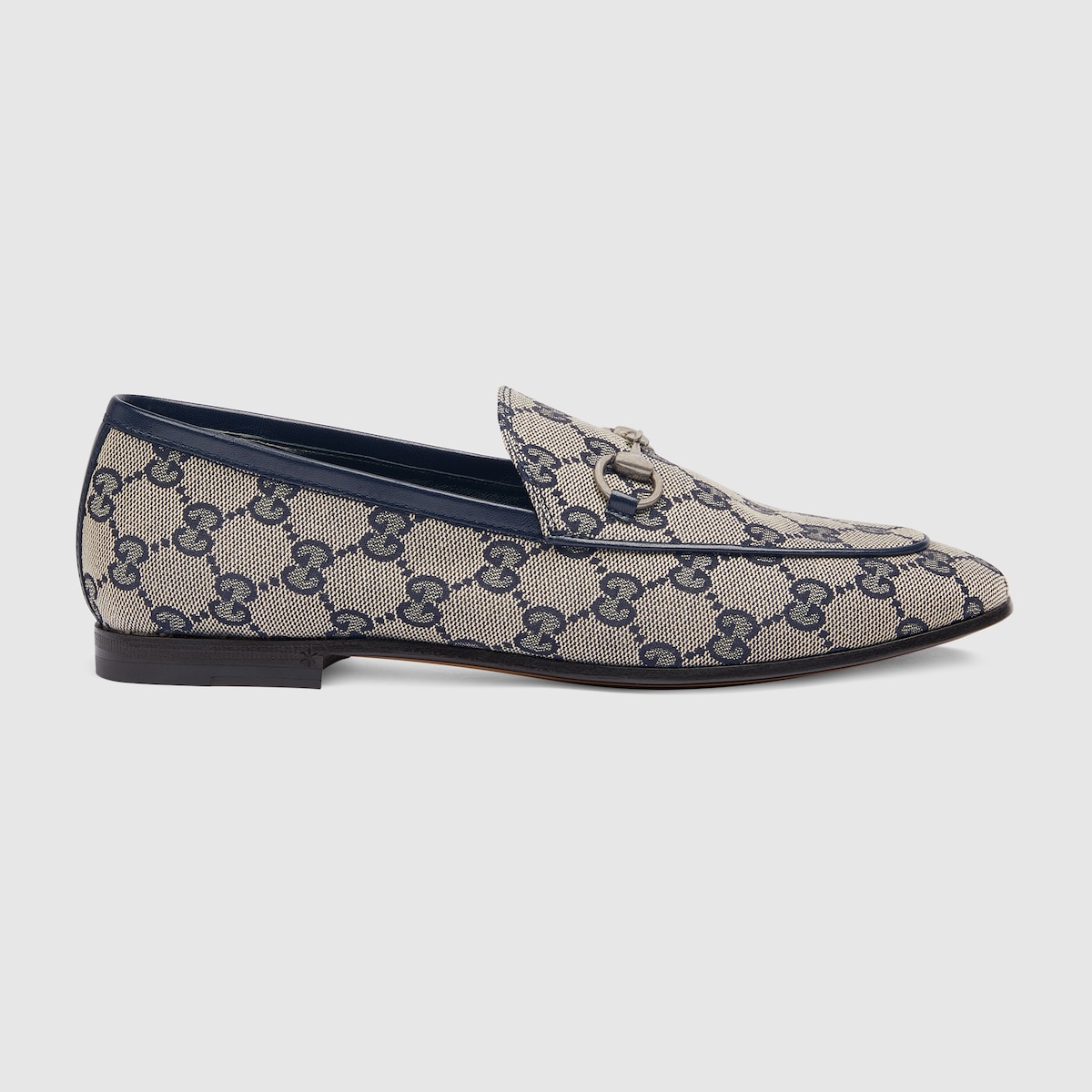Women s Gucci Jordaan GG loafer in beige and blue canvas GUCCI GR