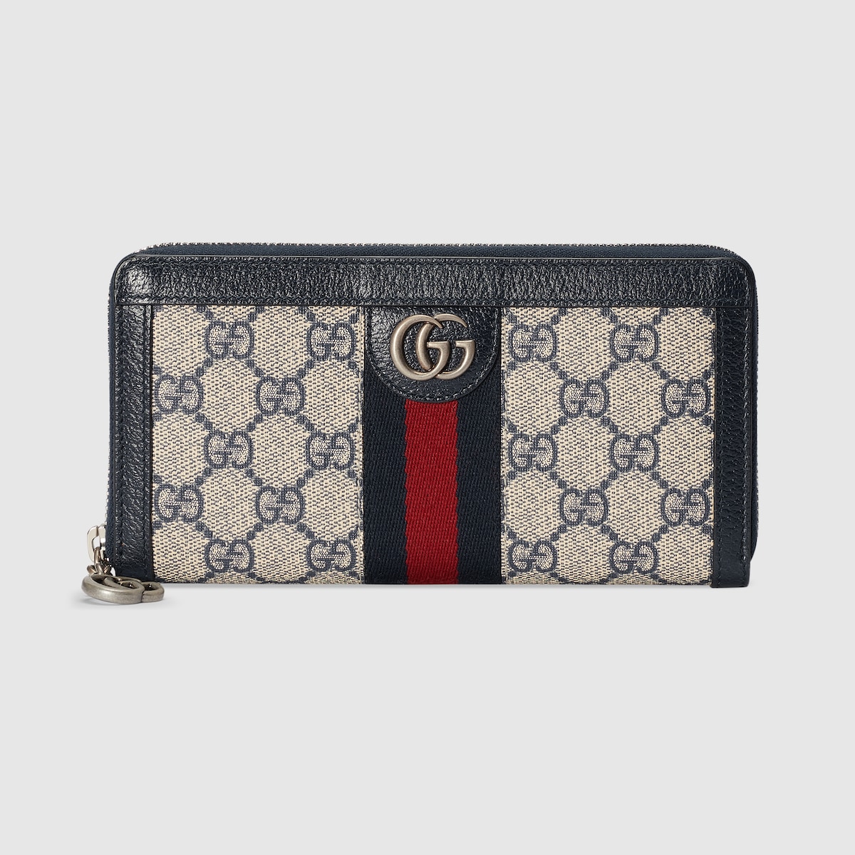 GUCCI Ophidia Zip Around Wallet Blue GG Canvas