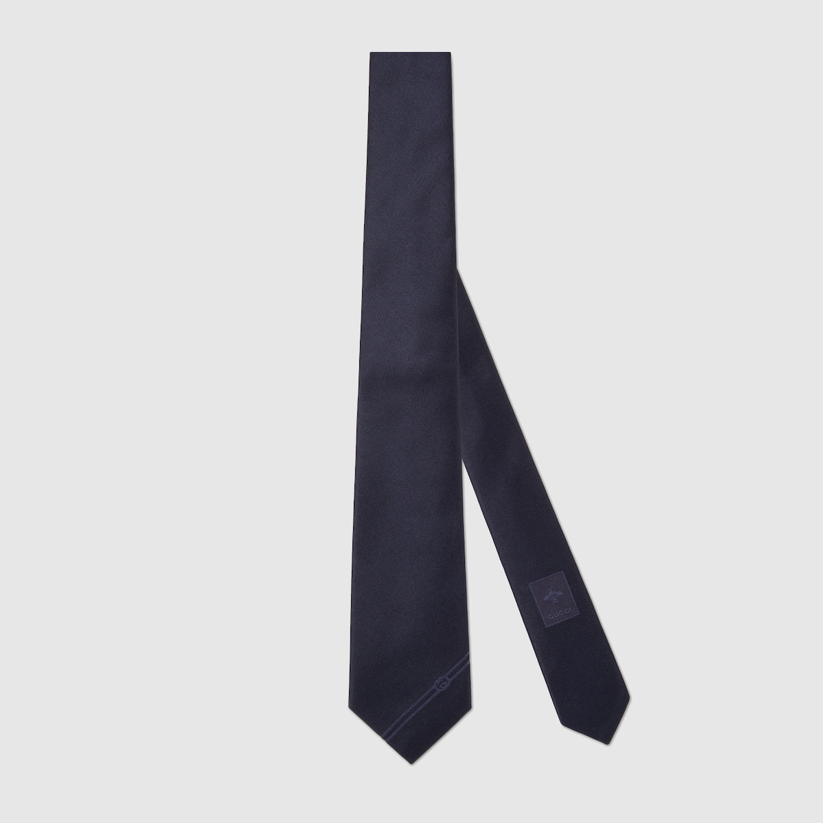 Silk tie with Interlocking G in dark blue | GUCCI® US