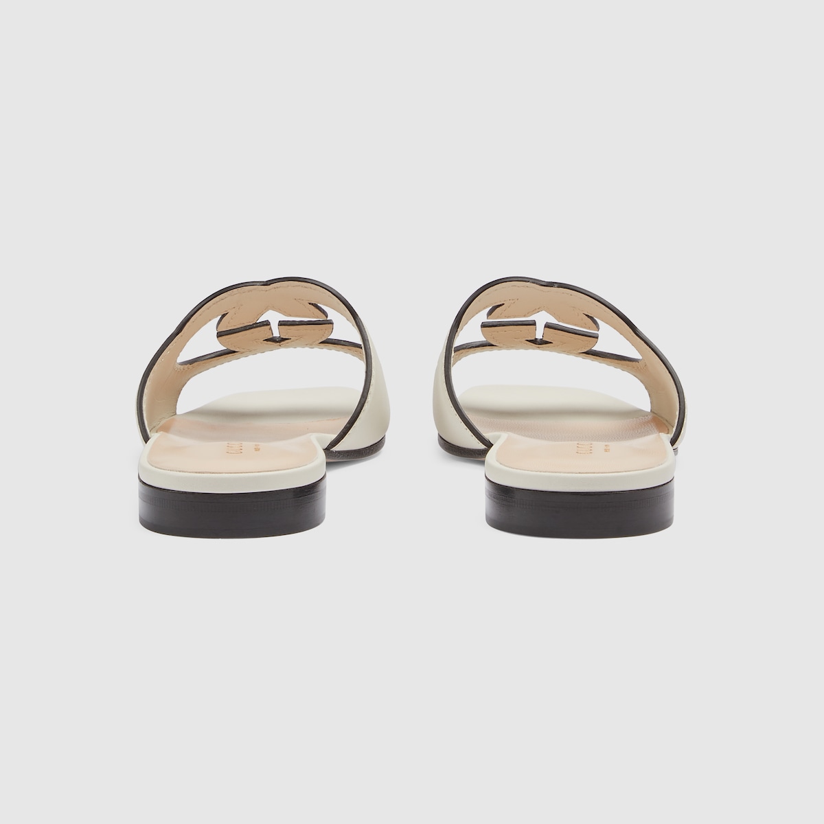 最終値下げ！GUCCI サンダル ホワイト Gucci Cutout Interlocking G 38/ US 8 Leather Platform Sandal