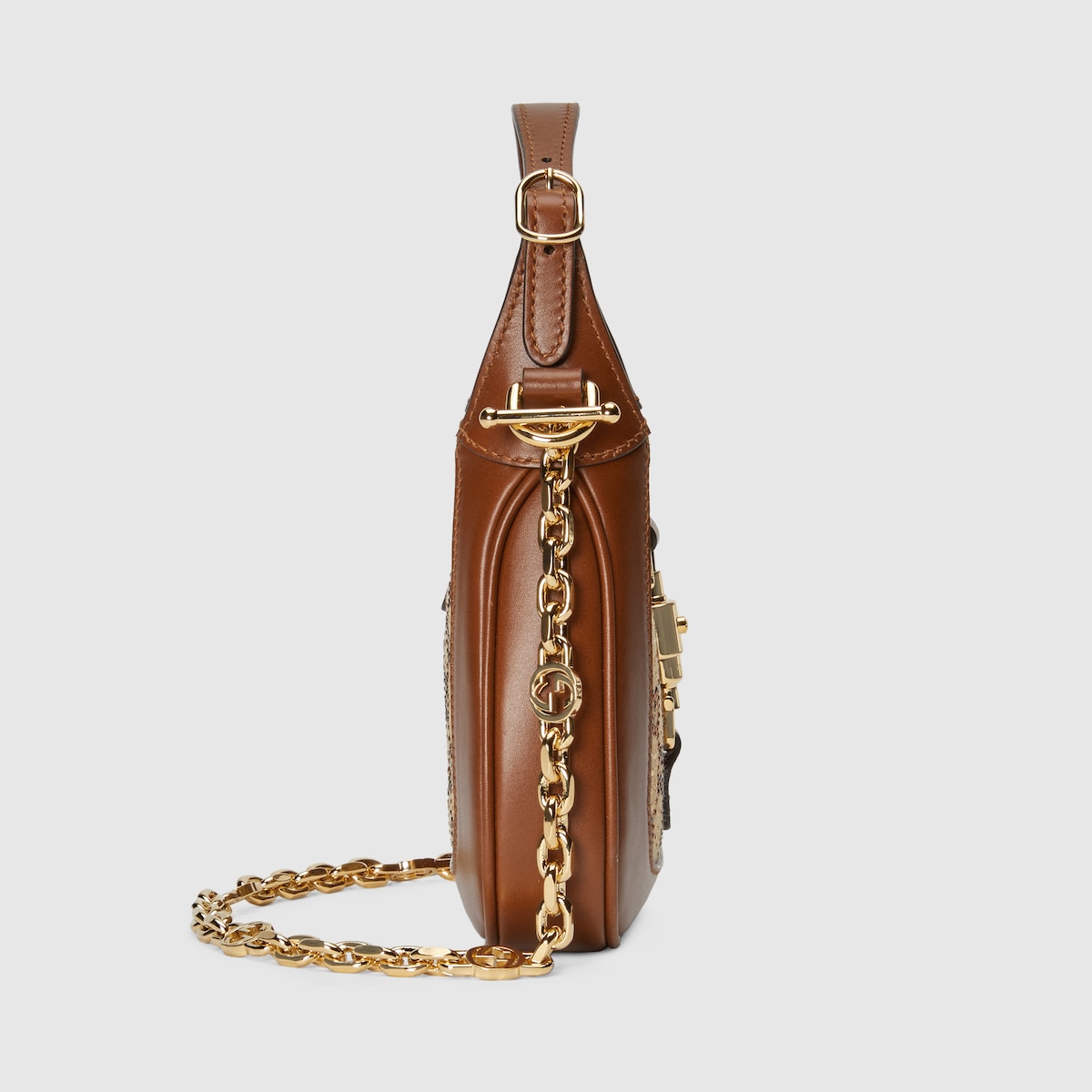Jackie 1961 GG crystal mini bag in camel and dark brown GG canvas | GUCCI®  NL